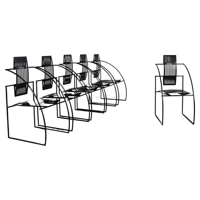 Black Steel and Metal La Quinta Chairs by Mario Botta attributed to Alias, Italy, 1985, Set of 6 For Sale - Image 8 of 8