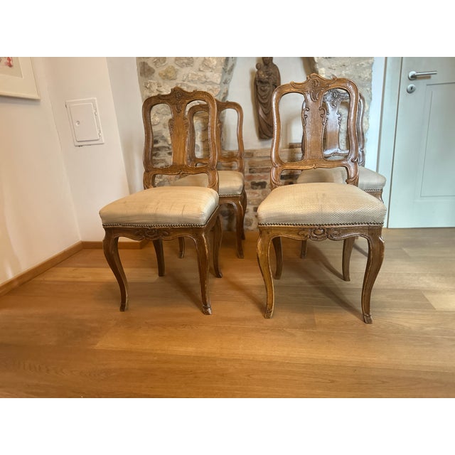 Brown Antique Original Baroque Chairs, Walnut, Circa 1760, Set of 4 For Sale - Image 8 of 18