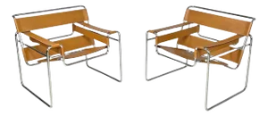 Set of Modern Wassily Light Brown Armchairs attributed to Marcel Breuer for Gavina, 1970s
