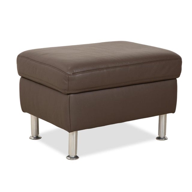 Brown Leather Ottoman with Storage Compartment from Hukla For Sale - Image 11 of 11