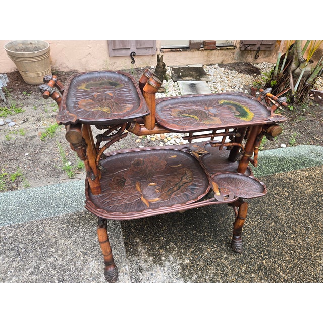 Mid 19th Century Rare Signed Perret Et Fils Et Vibert Japonisme Aesthetic Movement Biomorphic Tea Table For Sale - Image 4 of 14