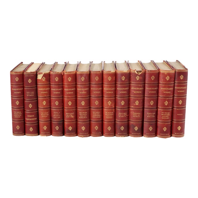 Collection Leather Bound Library Book Set Thirteen For Sale