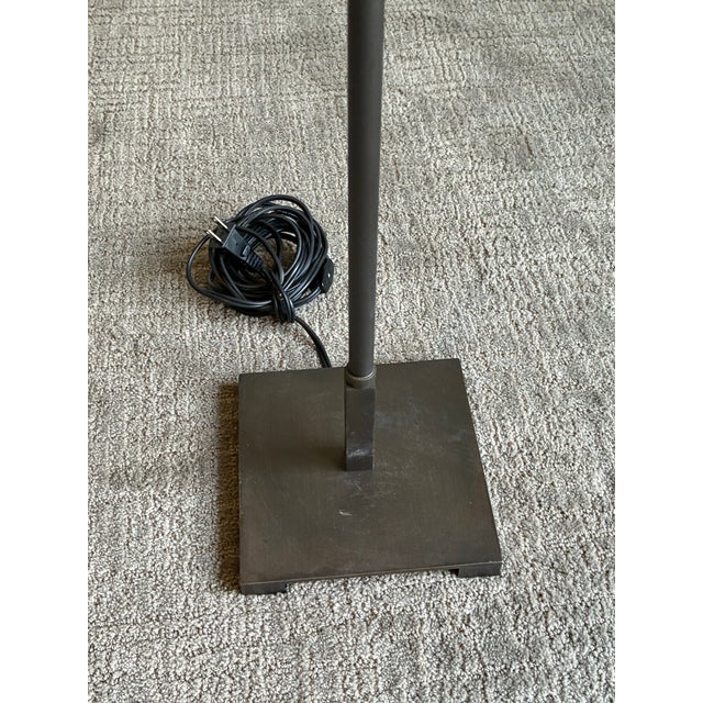 Paper Late 20th Century Minimalist Adjustable Bronze Floor Lamp With Parchment Shade For Sale - Image 7 of 8