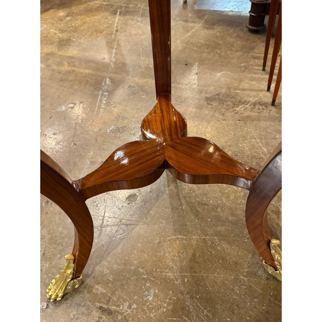 Traditional Pair of Italian Empire Style Mahogany Side Tables For Sale - Image 3 of 7