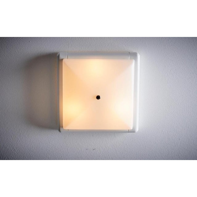 Flush Mount with White Wooden Frame, Italy, 1960s For Sale - Image 4 of 6