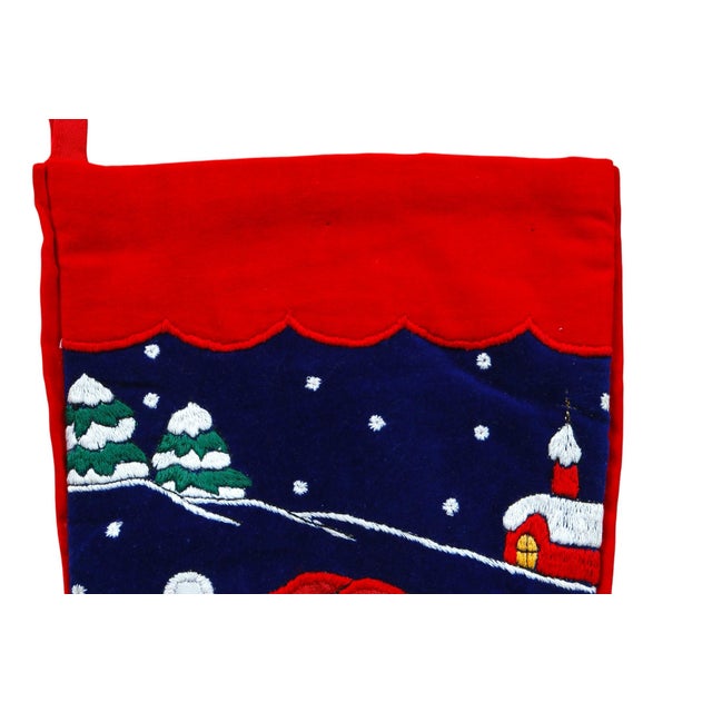 Traditional Traditional Embroidered Christmas ‘Santa’ Stockings - Set of 2 For Sale - Image 3 of 10