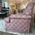 Custom Patricia Edwards Swivel chair with Lee Jofa -GP&J Baker Linen fabric, dressmaker skirt and grosgain tape trim....