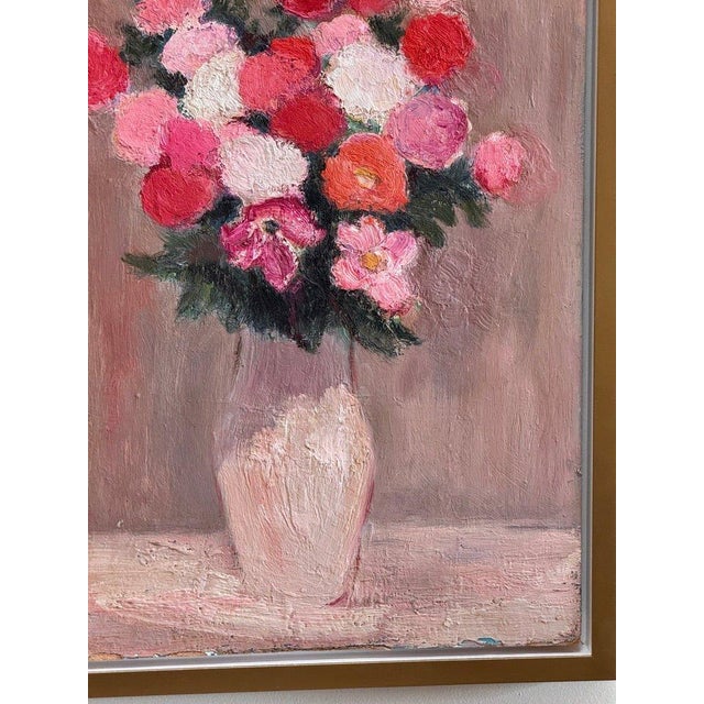 Un bouquet de fleurs, oil on board, by Anna Costa (1922-2022) France, purchased from her Atelier (stamped to the reverse)...