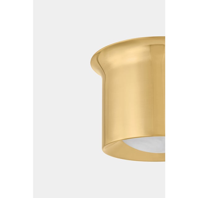 Hudson Valley Lighting Hudson Valley Lighting Noxon 7 in. 1 Light Flush Mount in Aged Brass Finish For Sale - Image 4 of 6