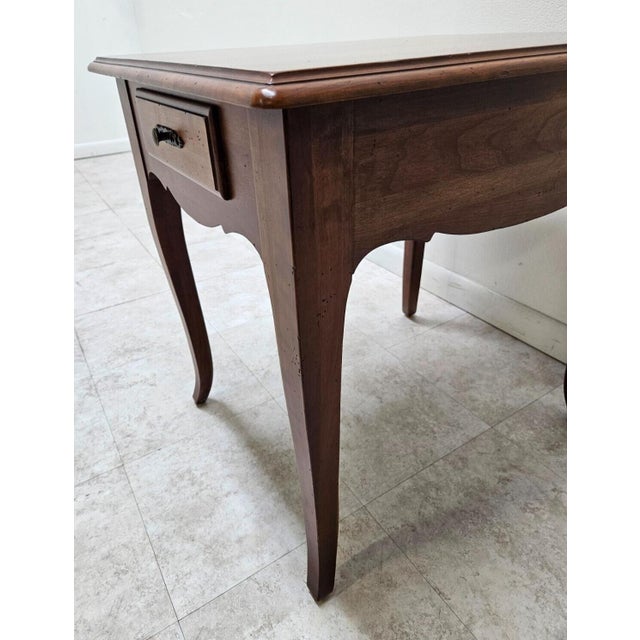 1990s Ethan Allen French Country Maison End Side Table One Drawer Legacy For Sale - Image 10 of 14