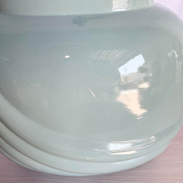 Postmodern Turquoise Scalloped Table Lamp For Sale - Image 4 of 9