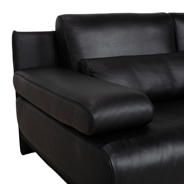 Model 6500 2-Seater Sofa in Black Leather from Rolf Benz For Sale - Image 5 of 14