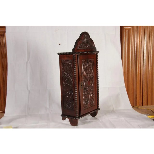 Antique Walnut Wall Cabinet, 1900 For Sale - Image 9 of 18