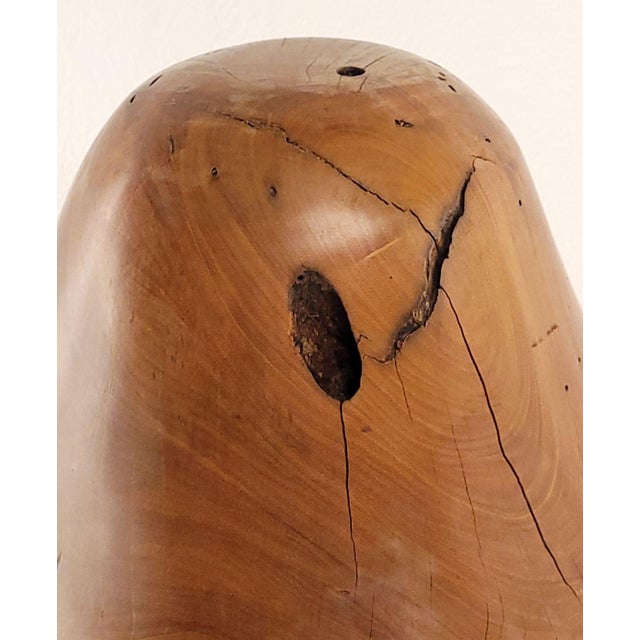 Brown Treen Carving of a Pear in Pear Wood on Custom Stand For Sale - Image 8 of 9