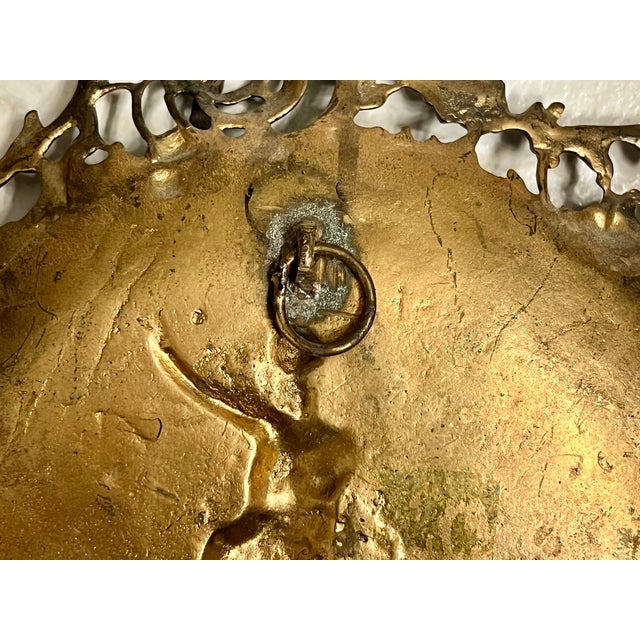 Antique Gilt Bronze Art Nouveau Footed Centerpiece & Hanging Trays Set-Victorian For Sale - Image 6 of 6