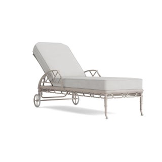 Brown Jordan Calcutta Adjustable Chaise Lounge, Dove frame with Fusion Dove fabric For Sale