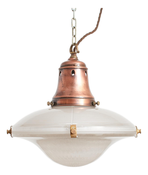 Vintage Holophane Ripple-Lite Church Pendant Light, 1920s