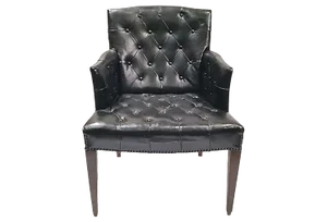 Vintage Mid CenturyTufted Leather Bergère