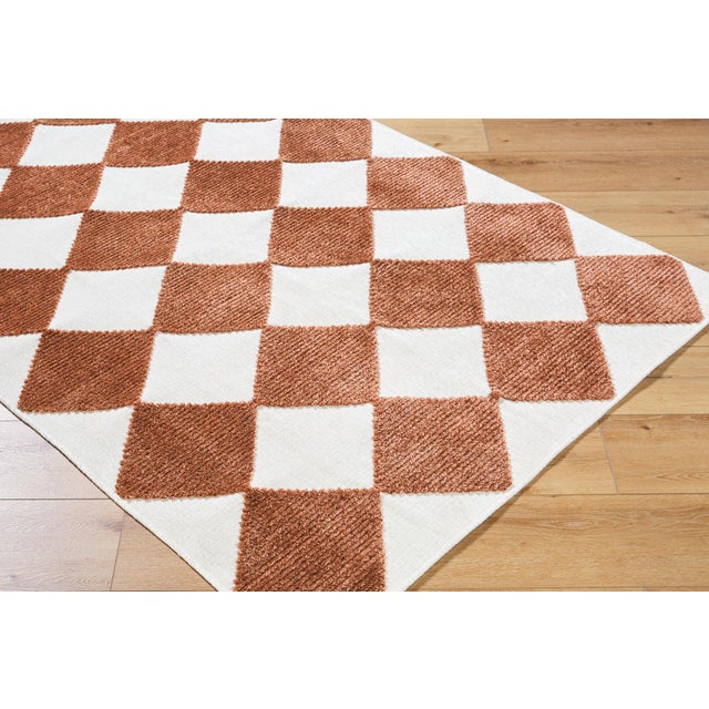 Art Deco Lyna Washable Rug in Rust, 3x7 For Sale - Image 3 of 4