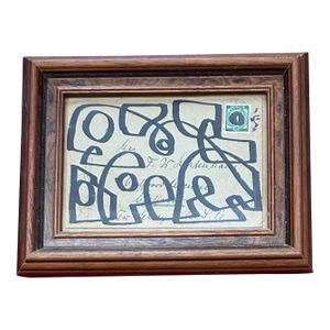 Contemporary Original Wayne Cunningham Abstract Marker Drawing on Vintage German Envelope