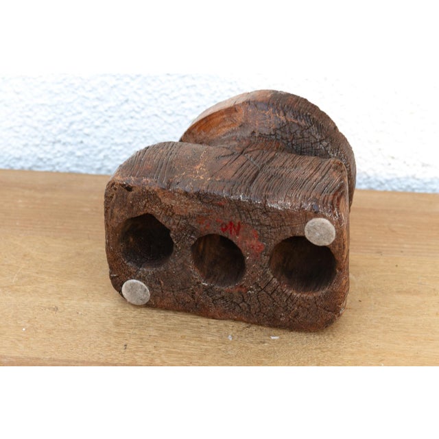 Early 20th Century Ancient Oxidized Wood Funnel Seeder For Sale - Image 5 of 6