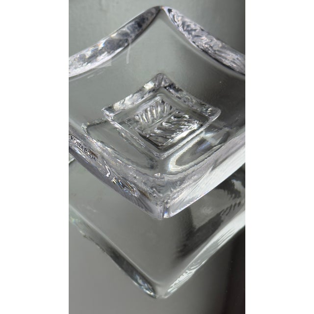 Glass Late 20th Century Kosta Boda Clear Art Glass Square Dish by Bertil Vallien For Sale - Image 7 of 13