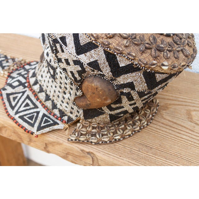 Black & White Beaded African Mask For Sale - Image 11 of 12