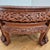 Mid 20th Century Mid-20th Century Signed George Zee Asian Dragon Carved Rosewood Tea Table & 4 Stools - Set of 5 For Sale - Image 5 of 11