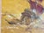 Large Vintage Original Oil Painting by Rj Fowles Wwii Veteran Red Sailing Ship Yellow Ocean Background Framed and Matted For Sale - Image 9 of 11