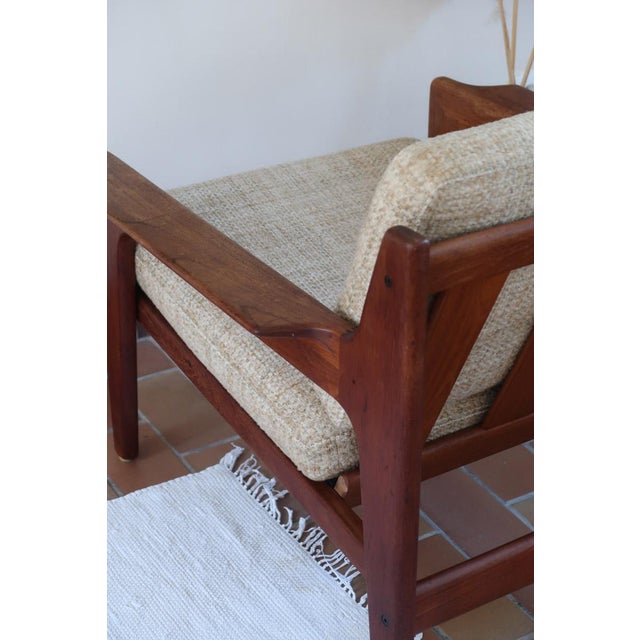 Scandinavian Teak Lounge Chair with Slatted Back, 1960s For Sale - Image 11 of 12