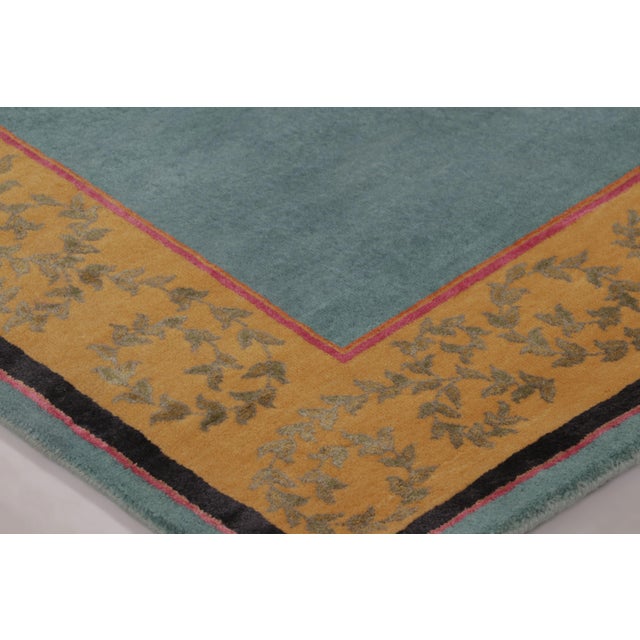 Traditional Rug & Kilim’s Modern Classics "Sipahi" Pictorial Runner Rug, Bristol Blue & Gold For Sale - Image 3 of 10