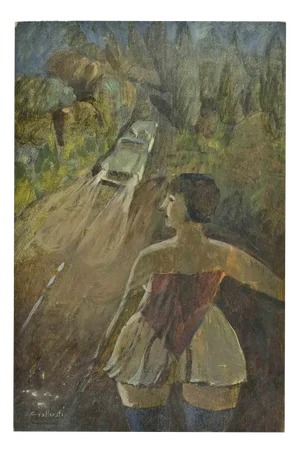 Alberto Gallerati, A Woman in the Dark, Oil Painting, 1970s