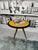 Mid-Century Modern Morelato Carambola Side Table Italian Modern Design Multilayer Wood Inlay Legs Yellow Lacquer Top For Sale - Image 3 of 10