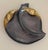 Heavy large metal bowl in the shape of a peaches brass leaves. Still retains the sticker from Saks Fifth Ave. Made in Hong...