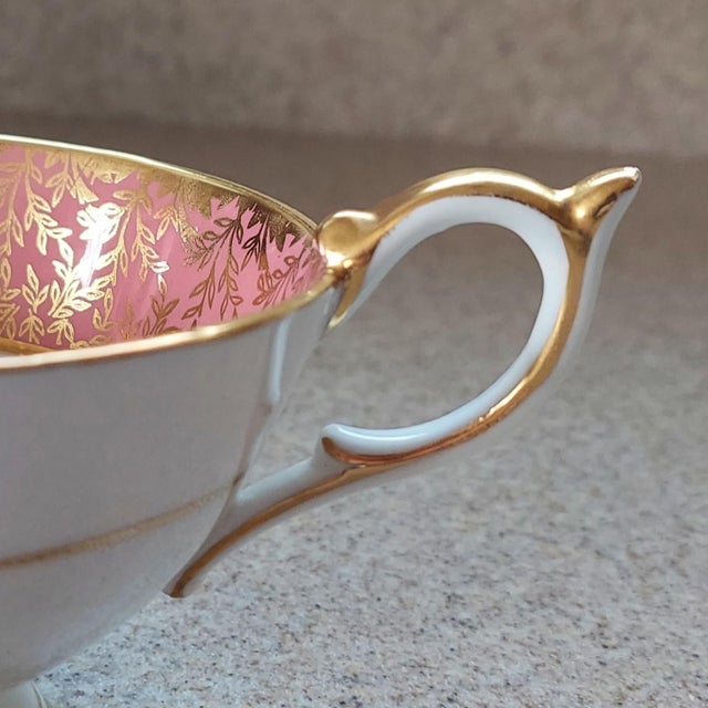 Traditional Vintage Aynsley Bone China Cabbage Rose Tea Cup and Saucer- 2 Pieces For Sale - Image 3 of 15