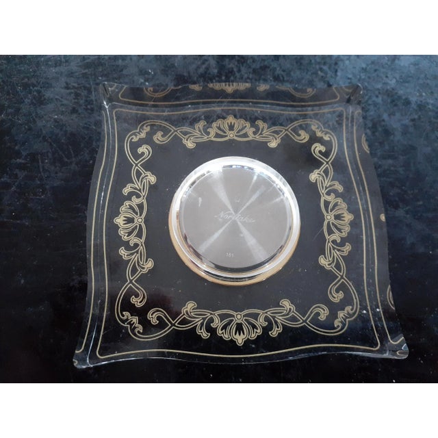 Vintage Noritake Quartz Desk Clock in Lucite Holder For Sale - Image 4 of 6