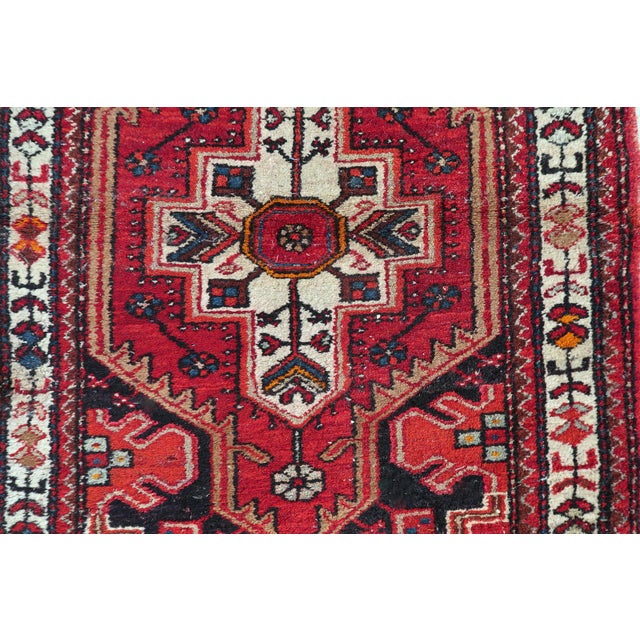 Ivory 1920s, Antique Persian Hamadan Rug 2' X 4' For Sale - Image 8 of 10