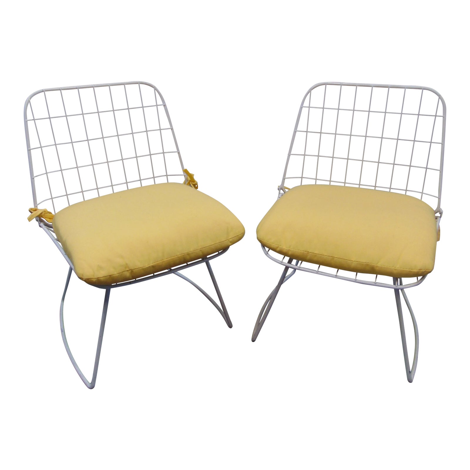 Mid Century Modern Wire Style Chairs a Pair Chairish