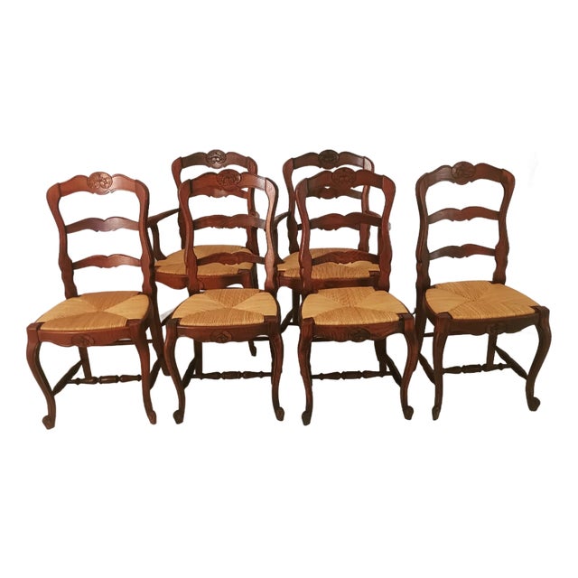 1970s Six French Provincial Dining Chairs For Sale