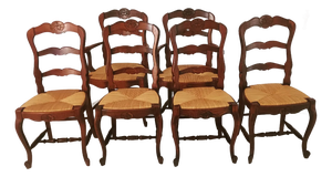 1970s Six French Provincial Dining Chairs
