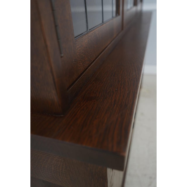 Stickley Mission Oak Leaded Glass China Cabinet For Sale - Image 14 of 18