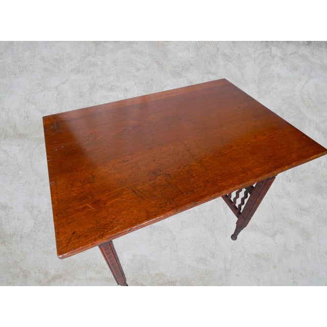 Arts & Crafts Mid 19th Century English Oak Arts & Crafts Table For Sale - Image 3 of 12