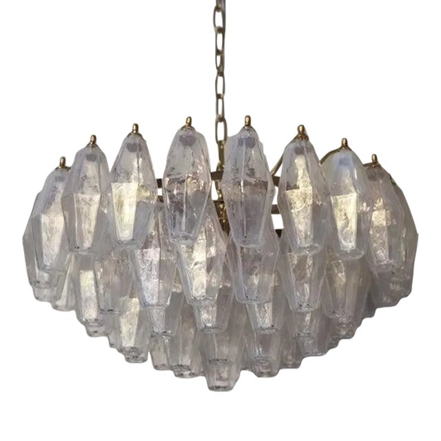 Opalino Murano Glass Poliedro Sputnik Chandelier For Sale