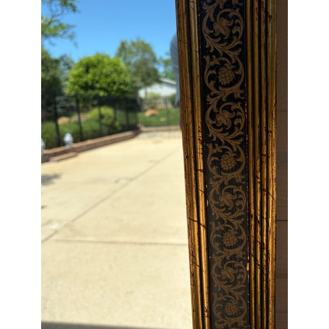 Wood Regency Painted Giltwood Mirror With Scrolling Vines For Sale - Image 7 of 13