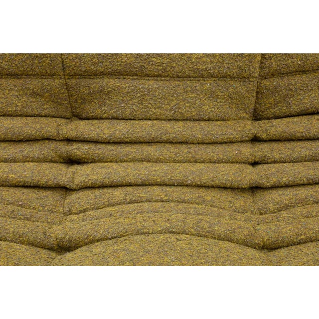 Textile Togo Three-Seater Sofa in Olive Bouclet by Michel Ducaroy for Ligne Roset For Sale - Image 7 of 17