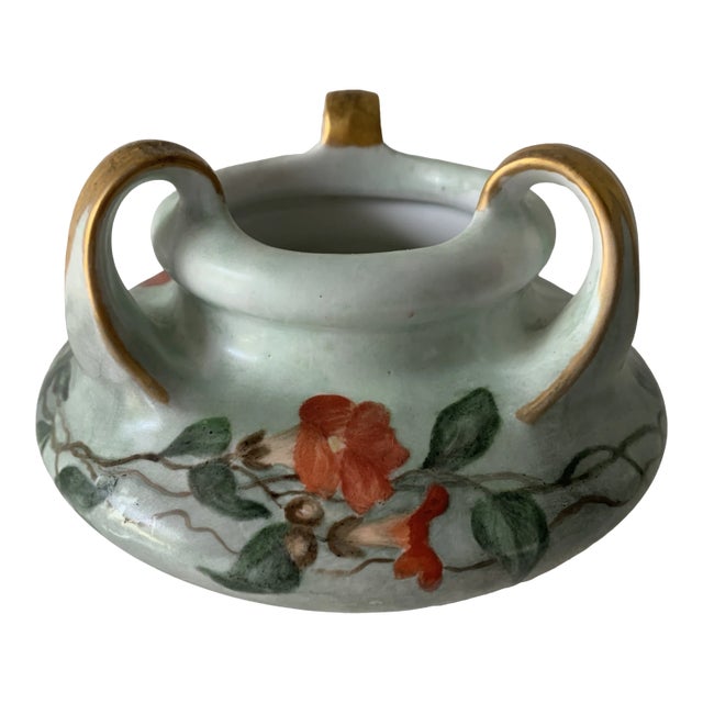 Early 20th Century Limoges Paroutaud Freres Three Handle Squat Vase For Sale