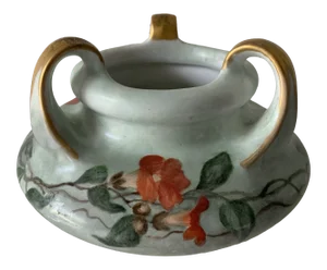 Early 20th Century Limoges Paroutaud Freres Three Handle Squat Vase
