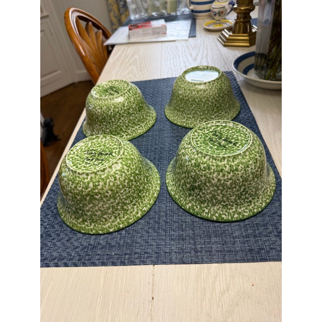 2020s Tory Burch Spongeware Green Soup/Salad Bowls - Set of 4 For Sale - Image 5 of 8