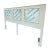 Silver White Faux Bamboo Fretwork King Headboard with Mirrored Back For Sale - Image 8 of 10