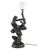 1970s Sculptural Black Figural Table Lamp With Frosted White Globe For Sale - Image 10 of 11